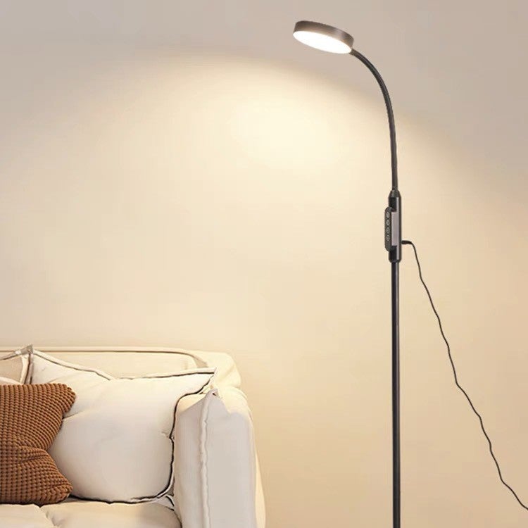 Lampadaire à réglage flexible, télécommande tactile, gradation continue, lampe de lecture LED, convient pour le bureau et l'étude (noir) - 6