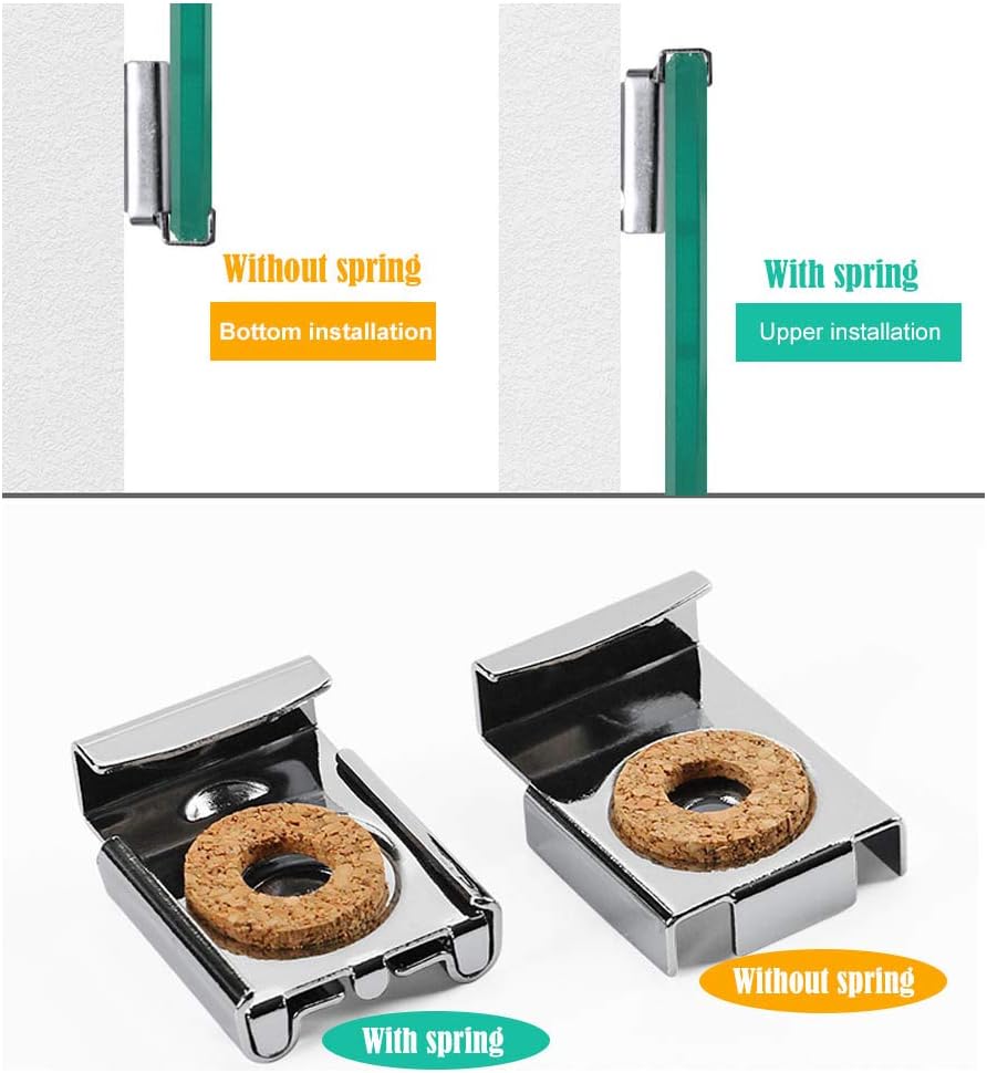 (4 pezzi argento) Kit di montaggio a parete per specchio in vetro senza cornice, con 4 set di perni e viti - 5