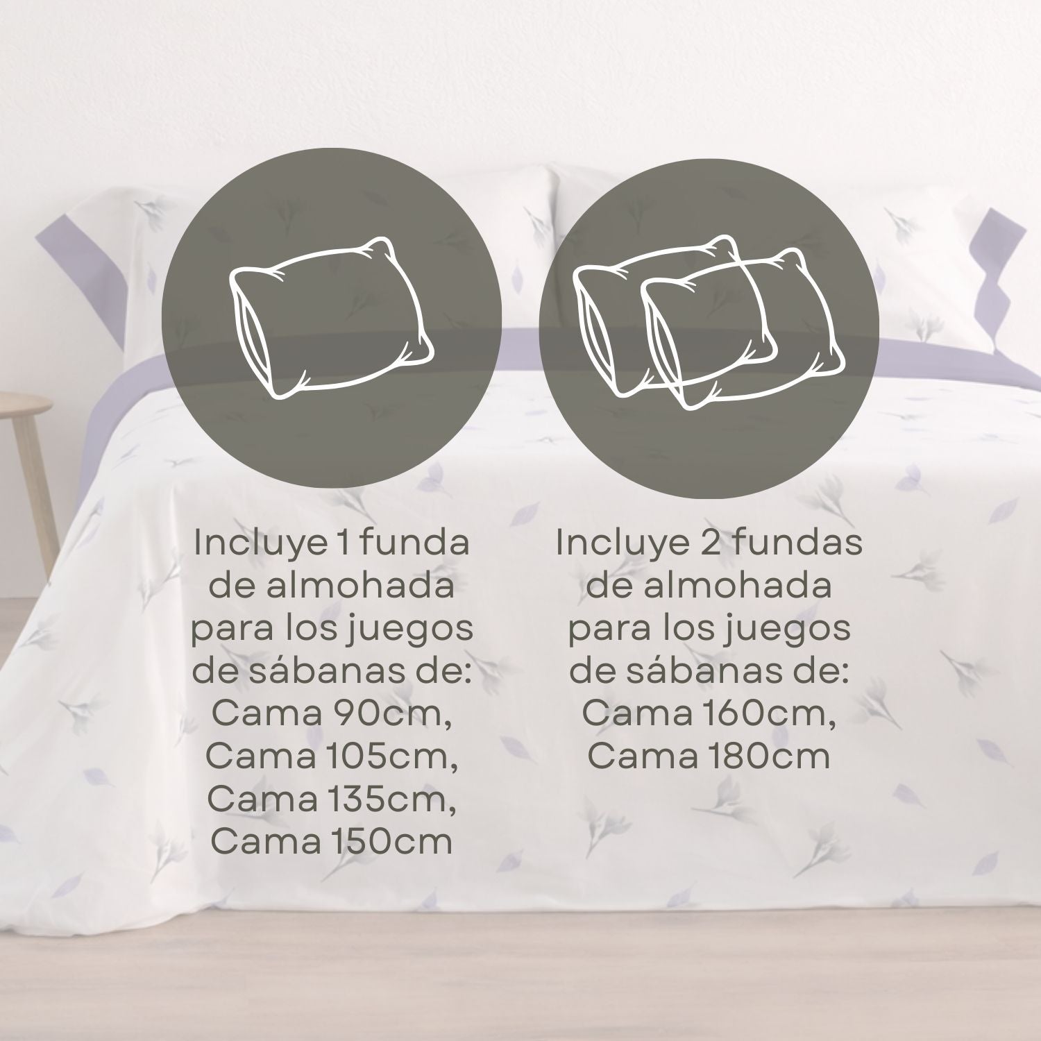 Juego de Sábanas 144 hilos Mue Malva Cama 135cm (3 piezas) Donegal Collections - 7