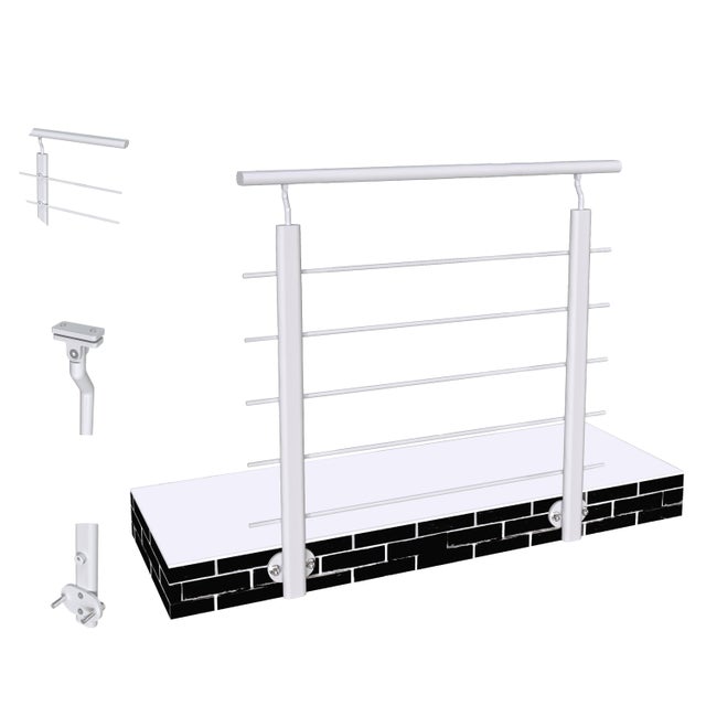 Lot De 2 Poteaux Réglables Pour Escalier, Balustrade, Balcon – Garde-corps Robuste