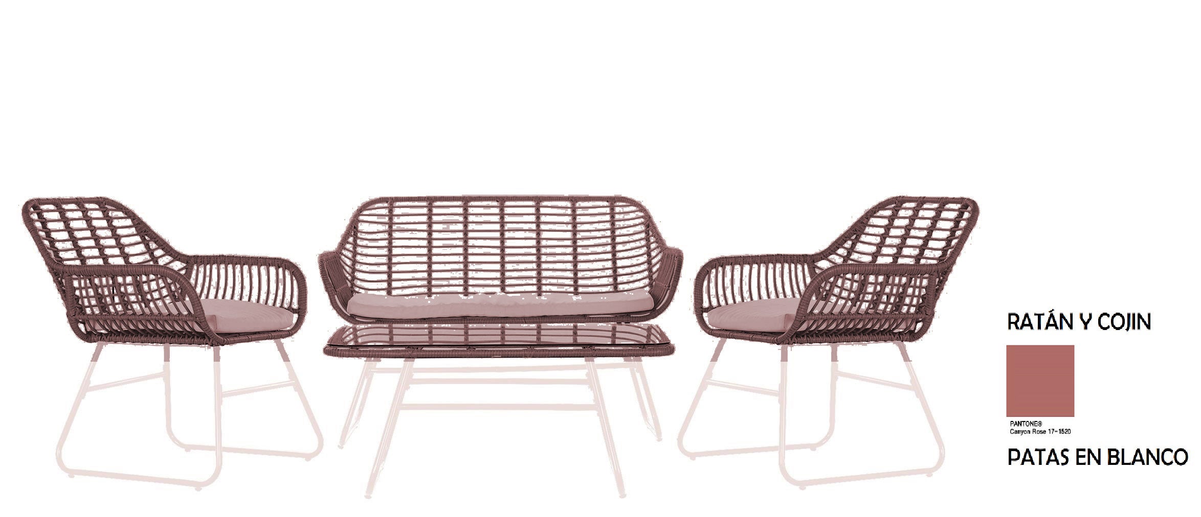 Canapé 2 Places En Rotin Synthétique Noir - Pour Jardin, Terrasse Ou Salon - Avec Coussins Bleu Eau - Homgoday - 2