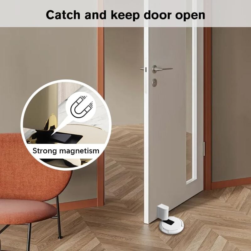 Butée de porte magnétique, butée de porte réglable et robuste sans perçage for le bas de la porte, butée de porte magnétique adhésive à ventouse - 2