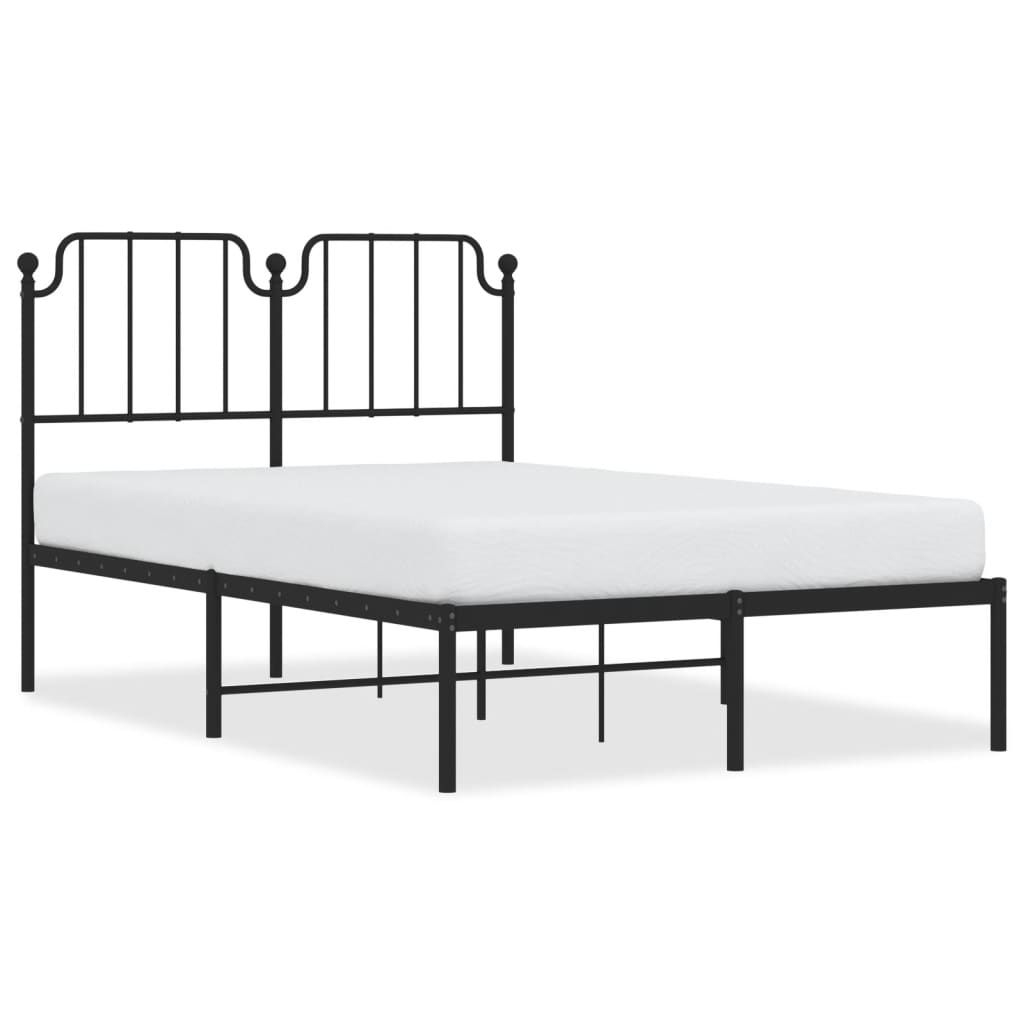 Łóżko Metalowe Czarne Rama Łóżka Ze Stelażem Do Sypialni Pokoju 120x190 cm