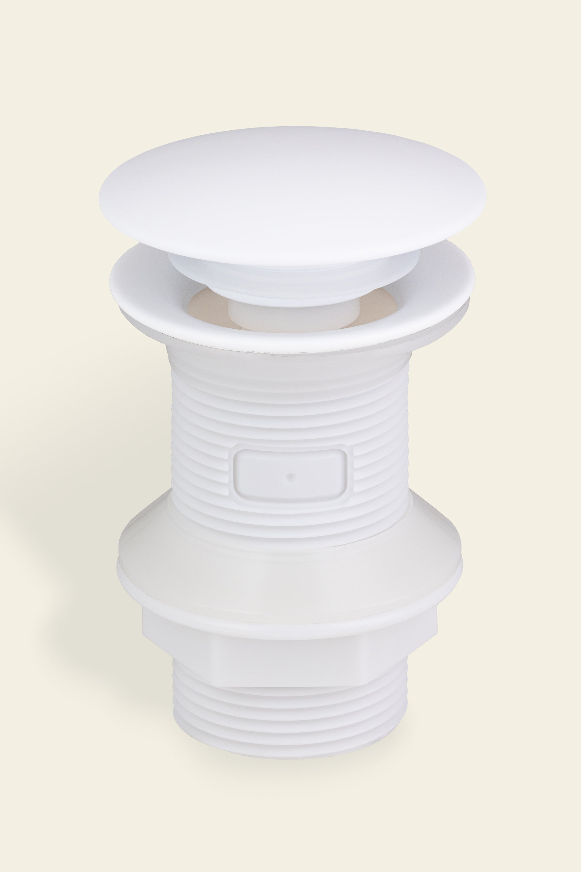 Bonde de lavabo clic clac TINA en ABS clapet en inox blanc mat BASS - 2