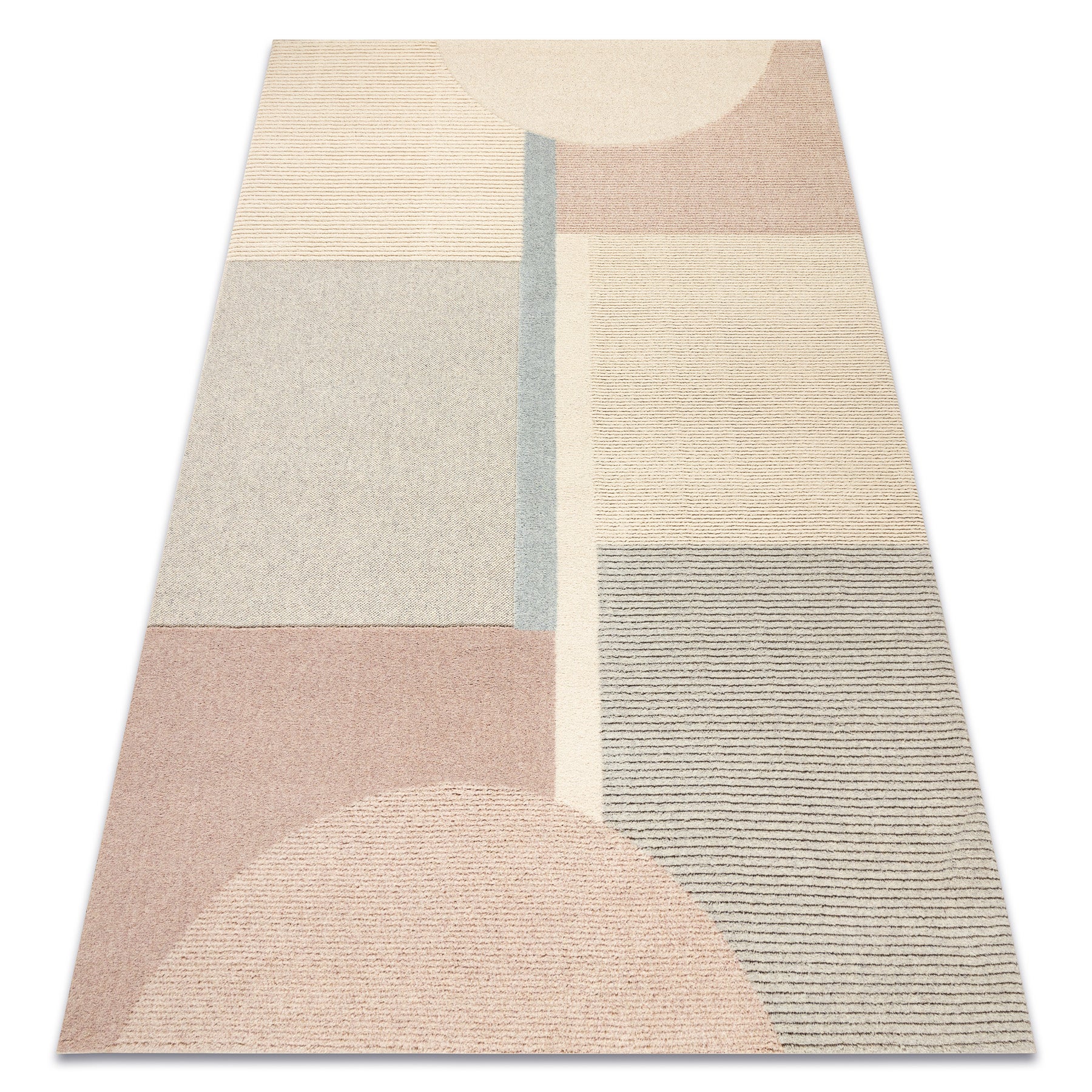 Dywan FLUX 461.1.AE990 wełniany OSTA - Geometryczny, strukturalny, loftowy krem / beż 80x140 cm