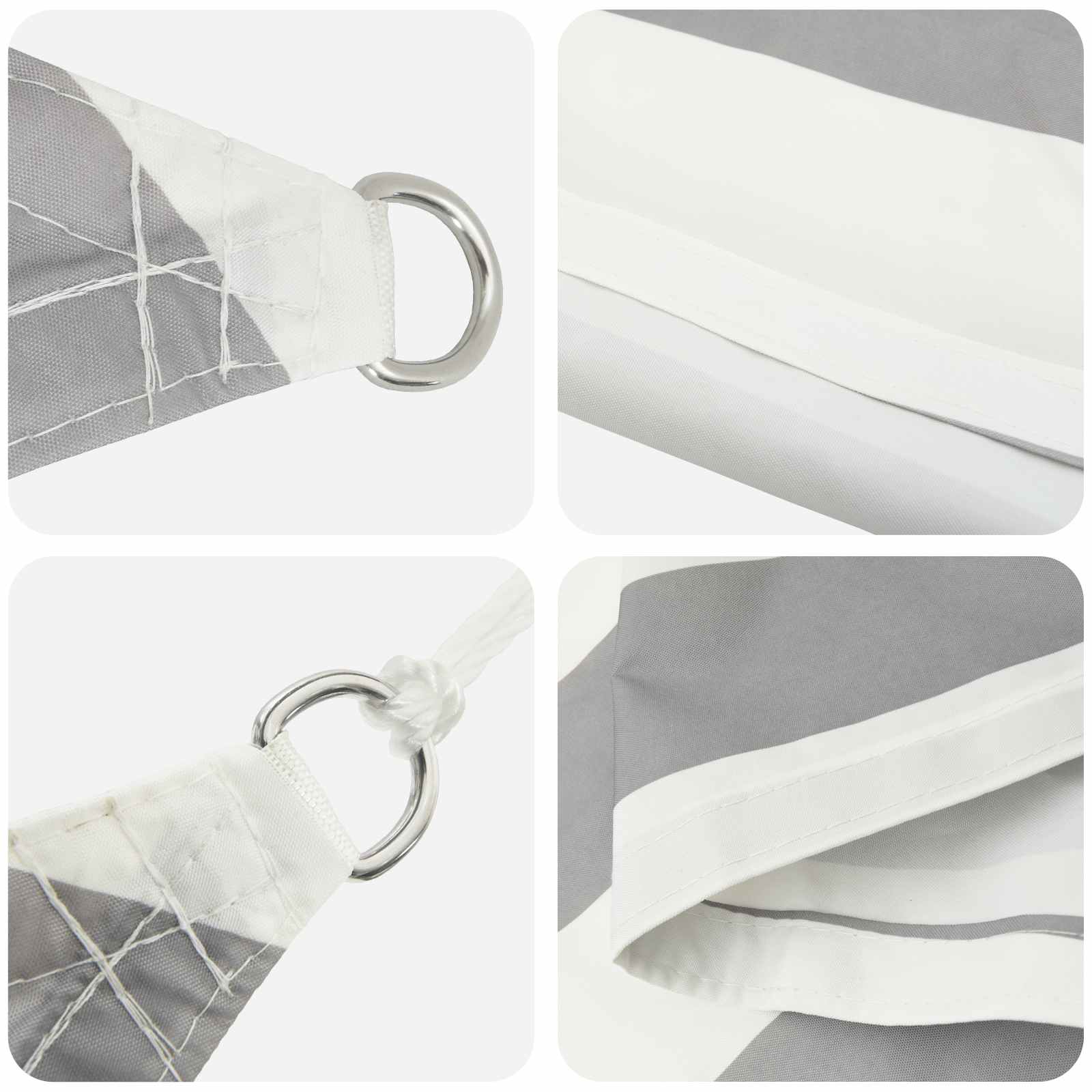 Voile d'ombre triangulaire en 100 % polyester Oxford, pour la terrasse, 5 × 6 × 6 m - 4