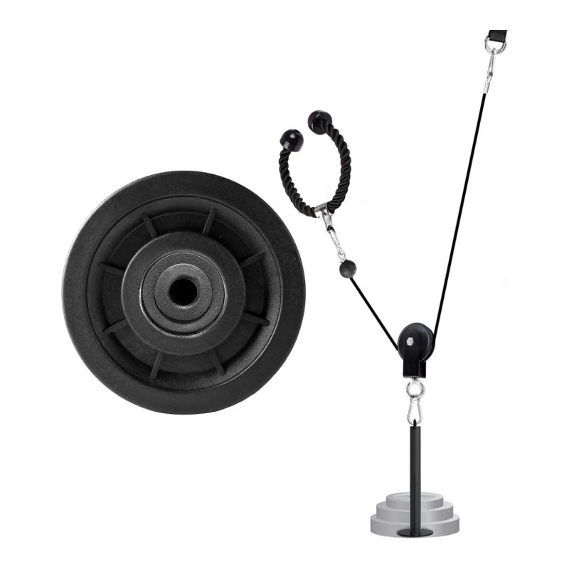 2 pcs Roue de Poulie à Roulement Universel Poulie Musculation Poulie en Noir Plastique Universelle Pièce d'Équipement Pour Porte de Garage - 4