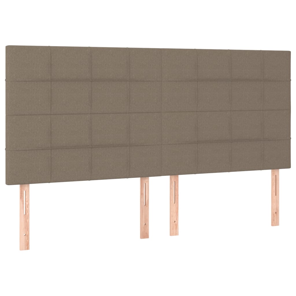 Cadre de lit sans matelas en tissu taupe pour la chambre, 200 × 200 cm - 9