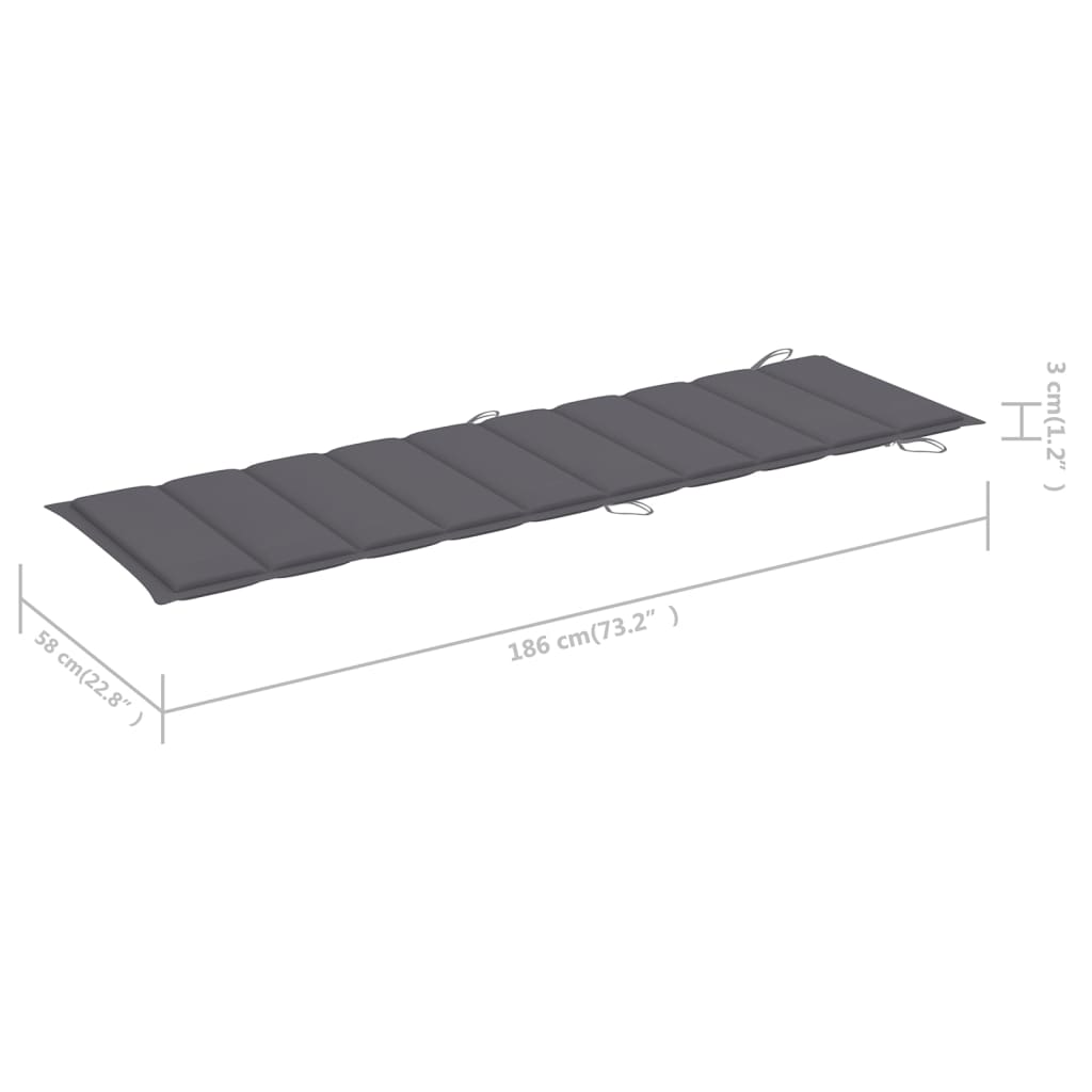 Maison Exclusive - Chaise longue de jardin avec table et coussin Bois d'acacia - 9