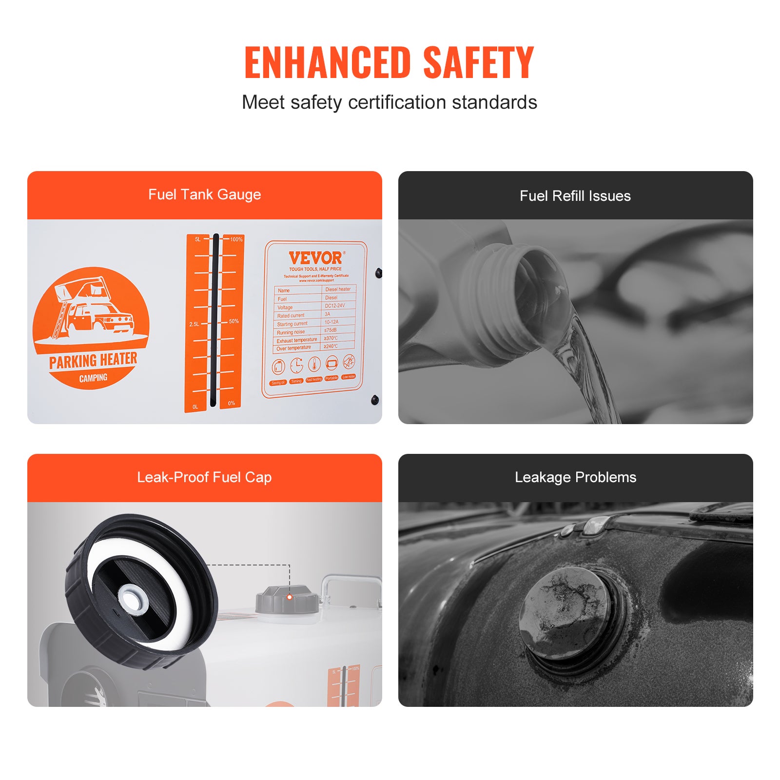 Nagrzewnica powietrza Diesel 12V/24V 8kW Bluetooth Pilot aplikacji Air Diesel VEVOR - 4