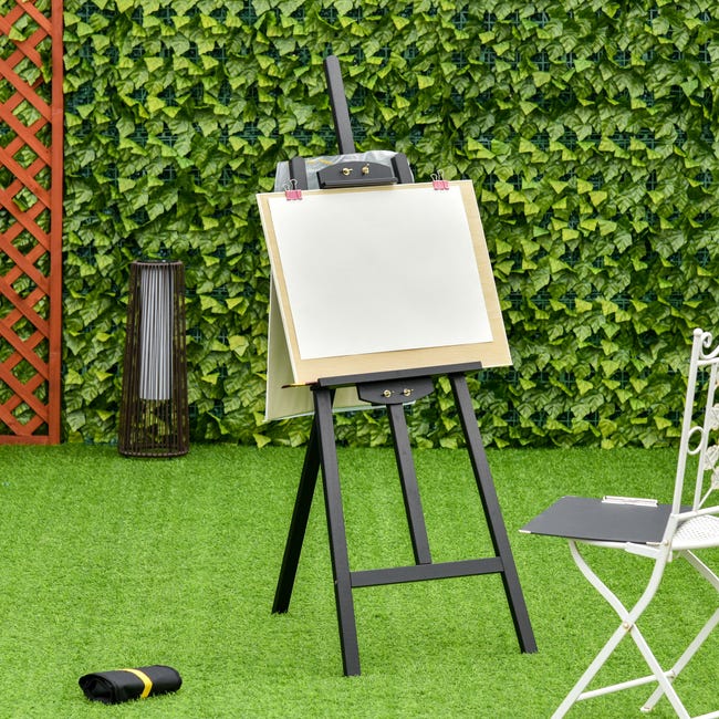 Cavalletto Da Pittura In Legno HOMCOM 135cm - Regolabile E Pieghevole Per Artisti Con Piano Appoggio - Foto 12