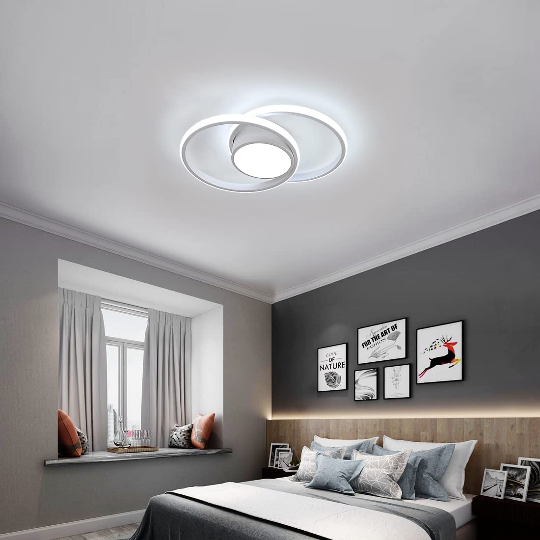 GOECO Plafonnier LED pour Chambre 42W, Éclairage Moderne Rond 4000lm, Parfait pour Chambre, Salon, Cuisine - Dia 40cm (Blanc), Lumière Blanche - 3