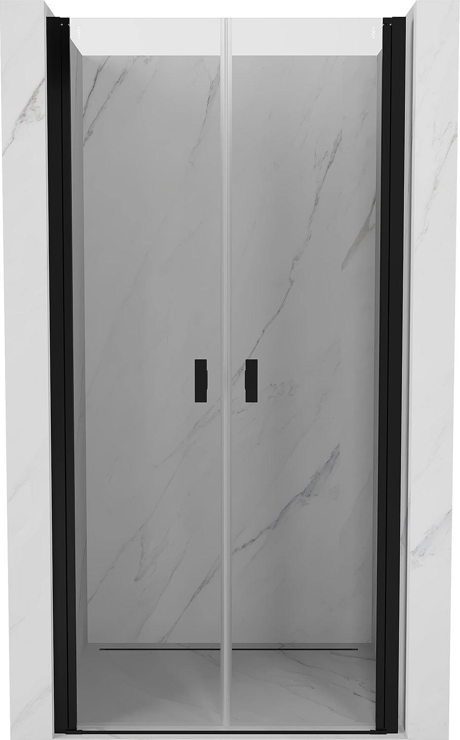 Mexen Mist drzwi prysznicowe uchylne 85 cm, transparent, czarne - 8A7-085-000-70-00