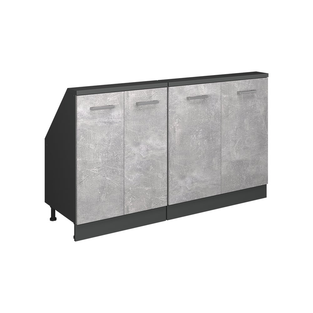 Vicco Szafka kuchenna na dach skośny R-Line, Beton, 140 cm Zestaw 2 sztuk
