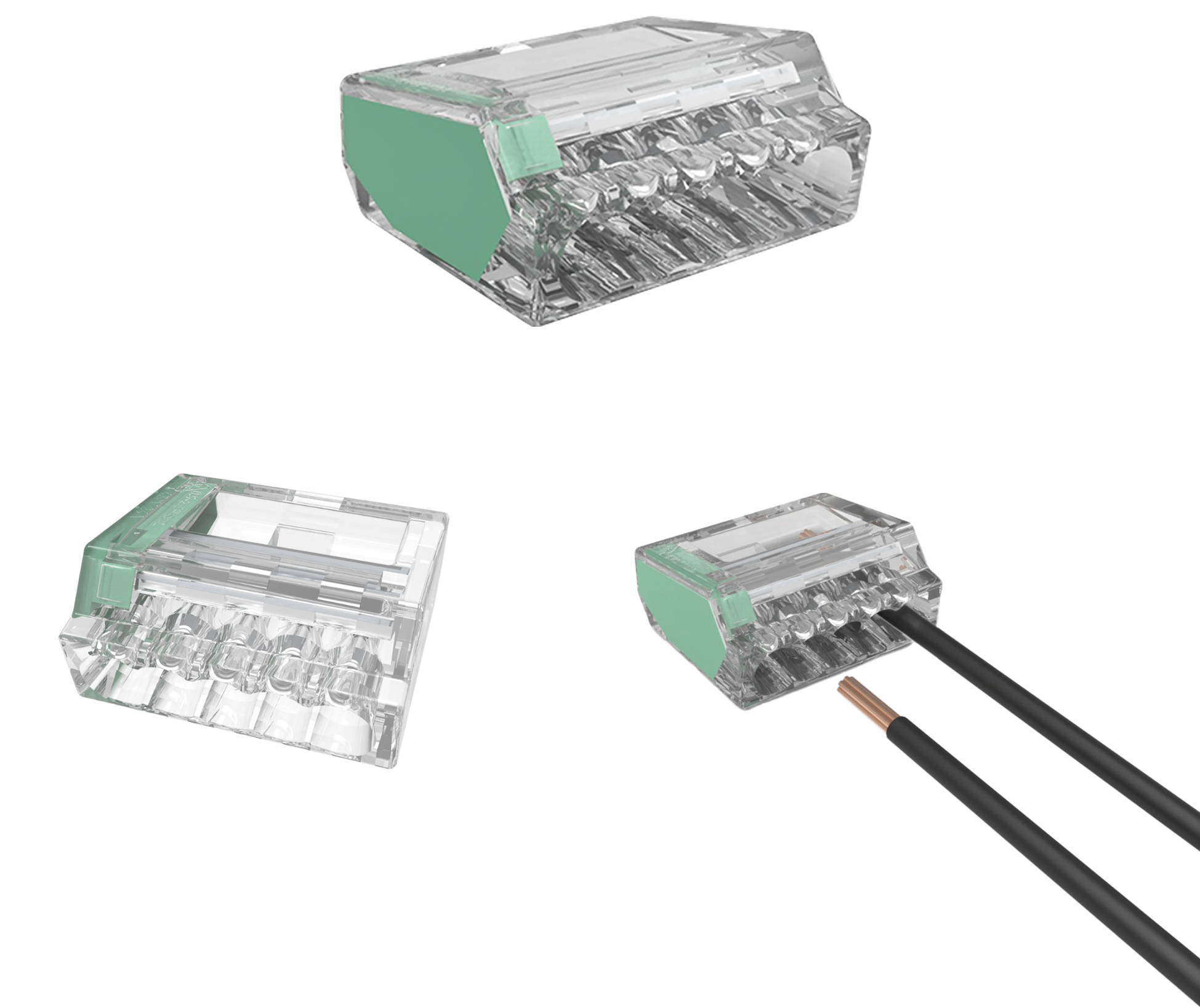 Conector automático de instalación para conductores rígidos hasta 2,5 ...