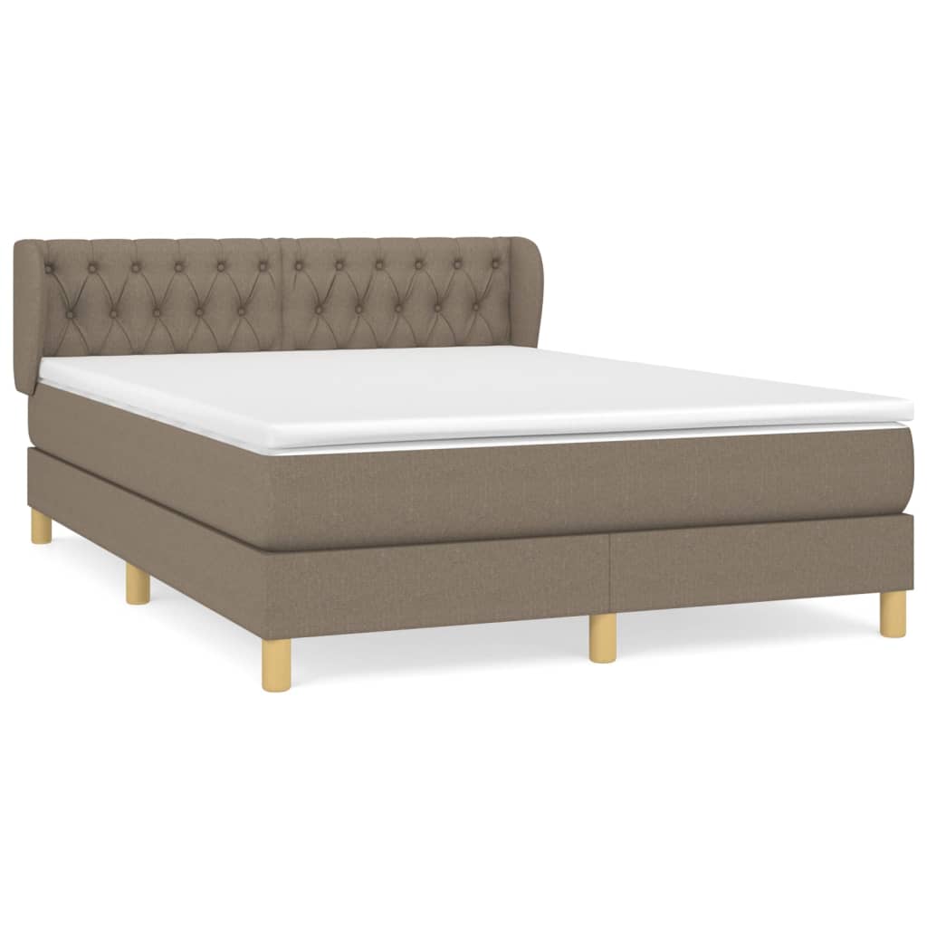 Lit boxspring avec matelas en tissu gris taupe 140x200 cm - COMFORTXL ...