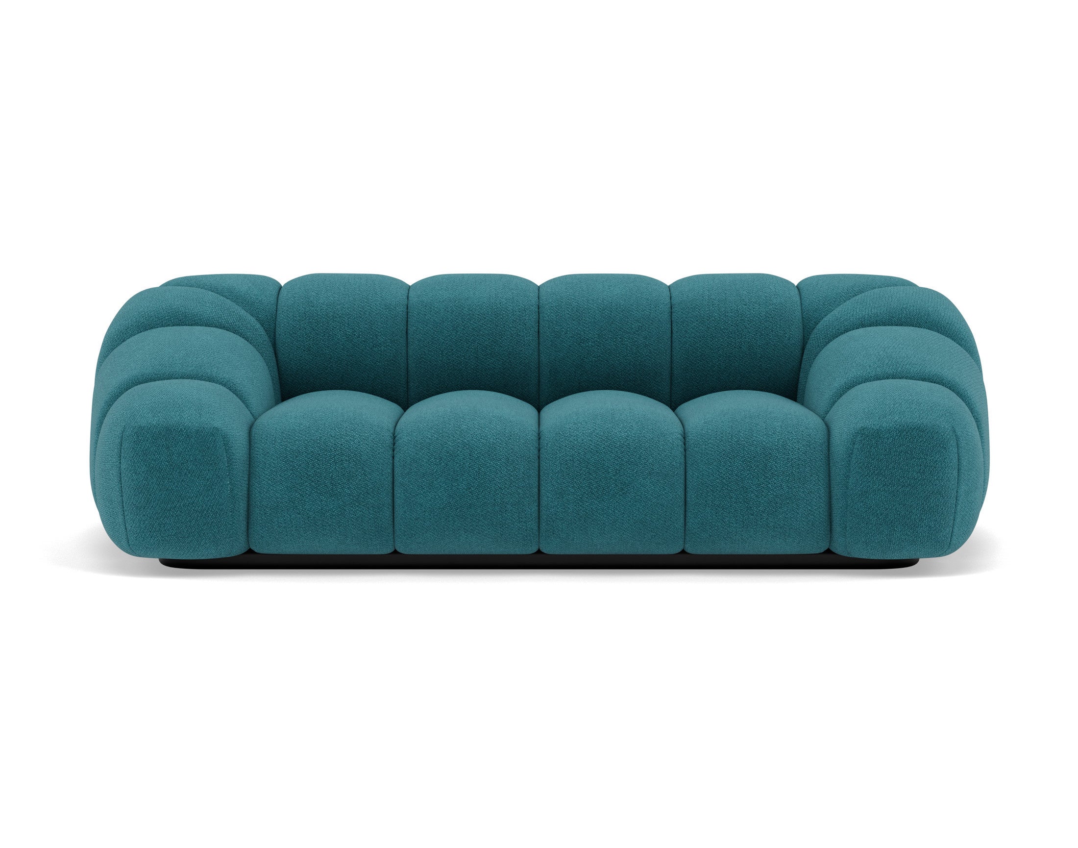 Canapé droit 3 places en velours texturé bleu - AVA - Best Mobilier - 9