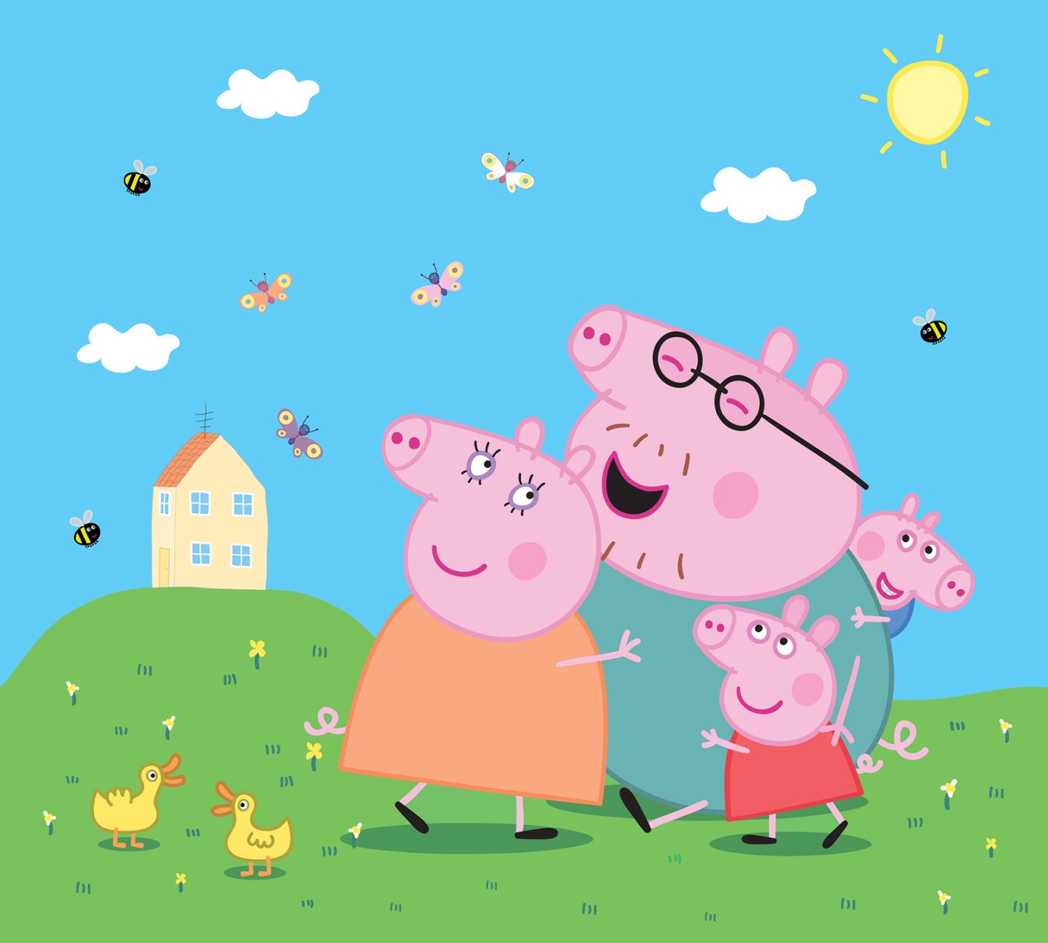papier-peint-panoramique-peppa-cochon-vert-bleu-et-rose-3-x-2-7-m