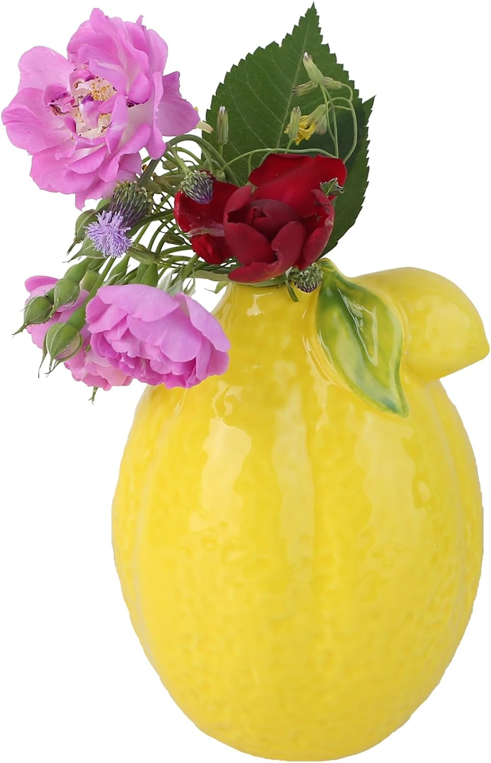 Ceramiczny wazon w kształcie cytryny, kreatywny wazon ręcznie robiony w stylu owocowym, nowoczesna ceramiczna dekoracja do domu, odpowiedni (cytryna)