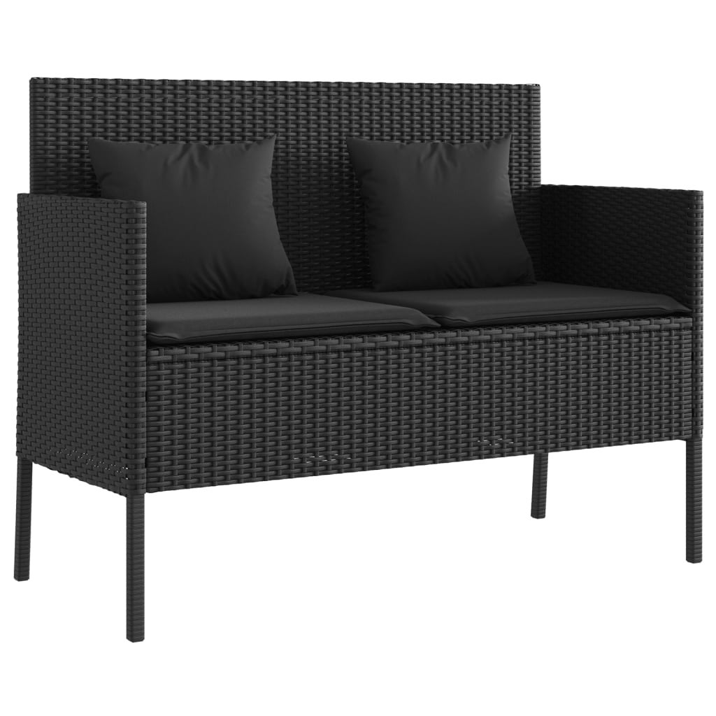 Banc IPAE Progarden Noir En Résine – Élégant Et Robuste (38,5 X 60 X 45 Cm)