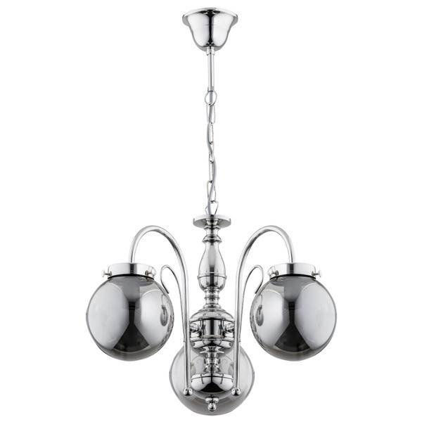Lampa wisząca Hero chromowana 3xE14x10W klasyczna wym: 65 x 51 x 51 cm metal Alfa