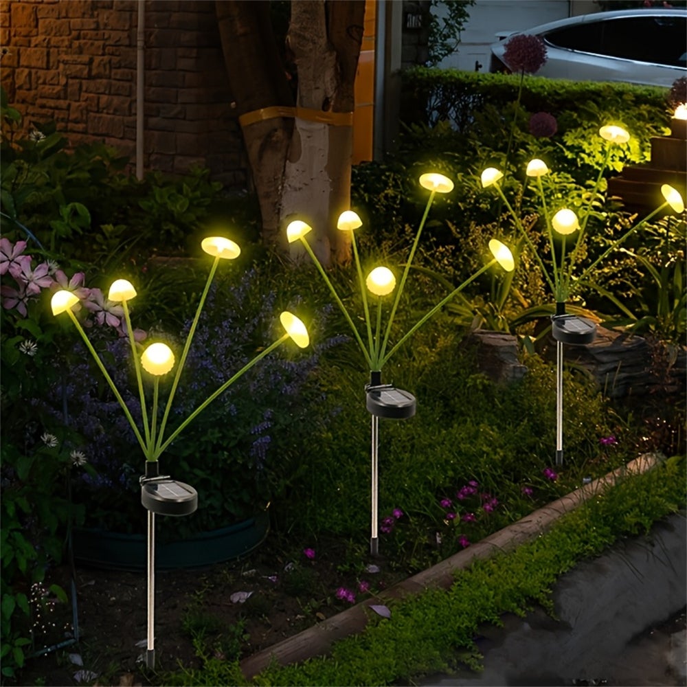7 Luces Solares Redondas Para Césped, Luces Para Caminos, Lá