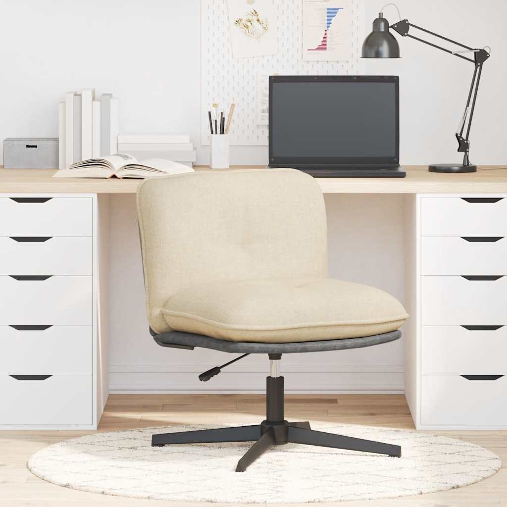 Silla de oficina giratoria tela color crema