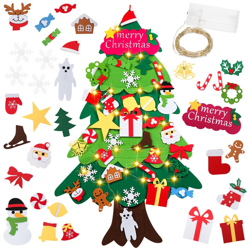 3 Pcs Sapin De Noël En Feutrine Arbre De Noël DIY Kits Bricolage Enfants Decoration Noel Feutre Arbre 98840354