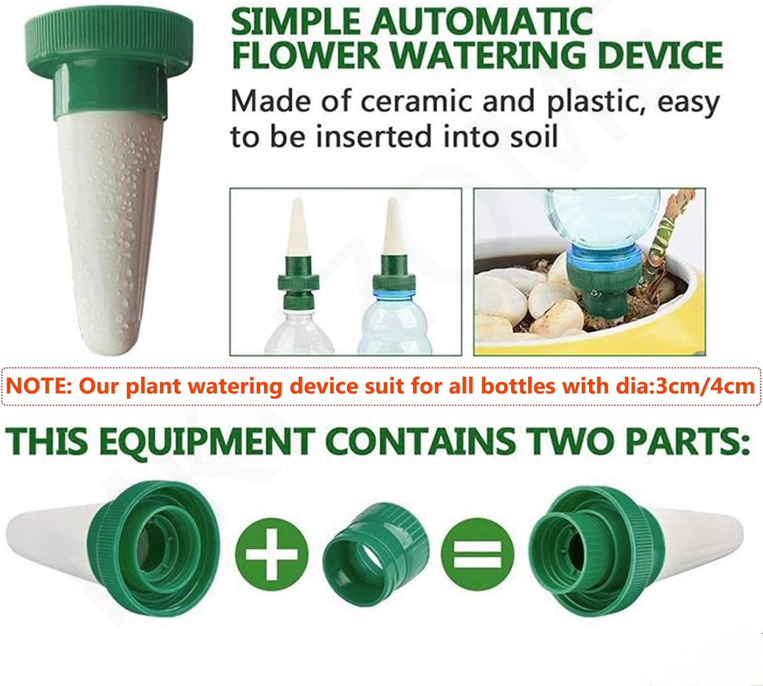 Lot de 10 bouteilles d'irrigation goutte à goutte pour dispositif d'arrosage automatique de jardin - 4