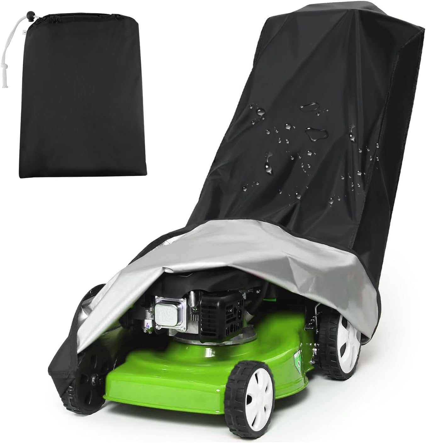 Housse Protection Tondeuse à Gazon Imperméable 195x66x112 Cm - Polyester 210D - Toutes Saisons