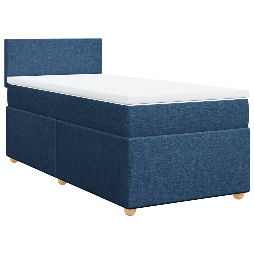 Sommier à lattes de lit avec matelas Bleu 100x200 cm Tissu - 3