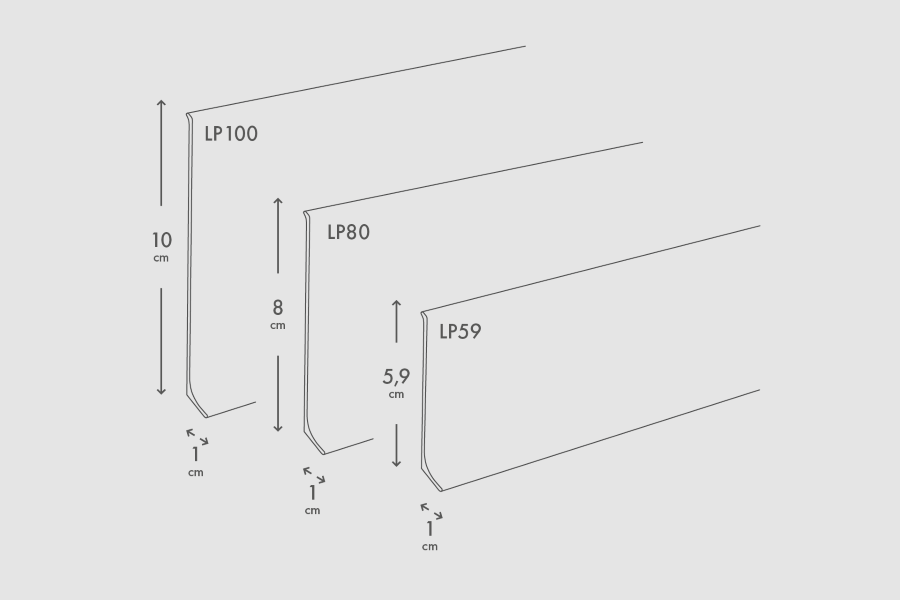 Listwa przypodłogowa aluminiowa 80mm Cezar Platyna El-Poler Szczotkowany Połysk 2,50m - 2