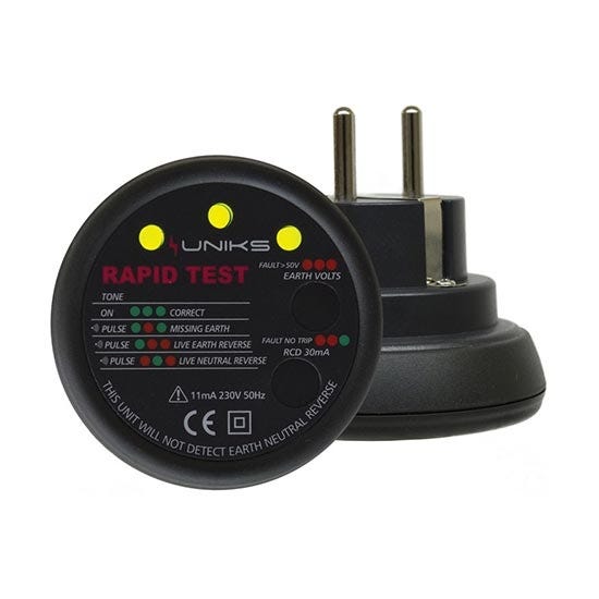 Eujgoov Tester Per Prese Elettriche EU 220V-250V – Rilevatore Di Polarità E Test RCD Con Memoria Dati, FY1811EU, Per Casa E Ufficio