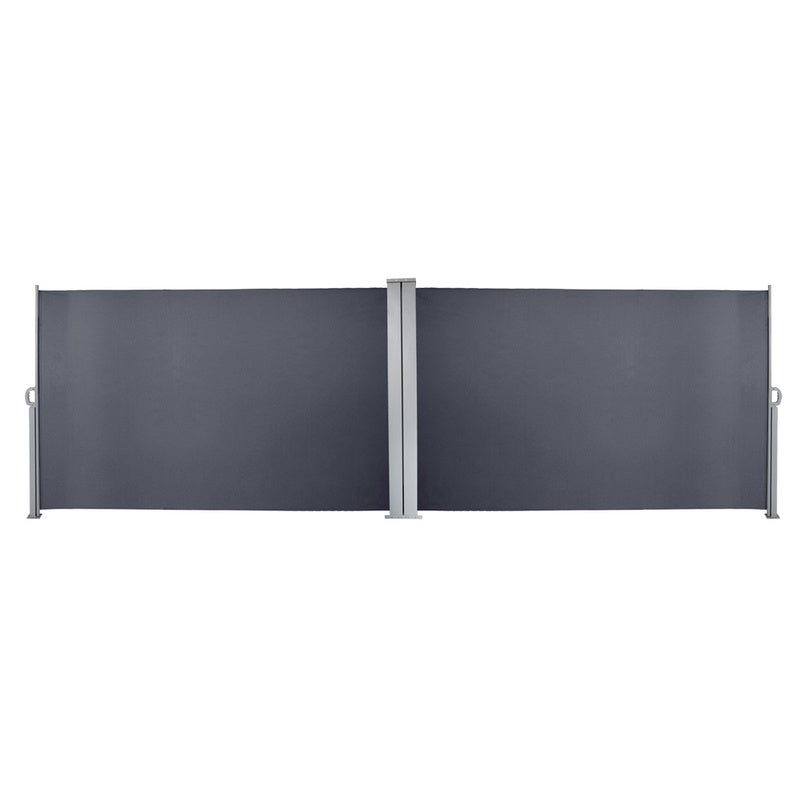 Pantalla exterior de la brisa retráctil de la ciega doble para la terraza y el jardín con gris 180x600cm