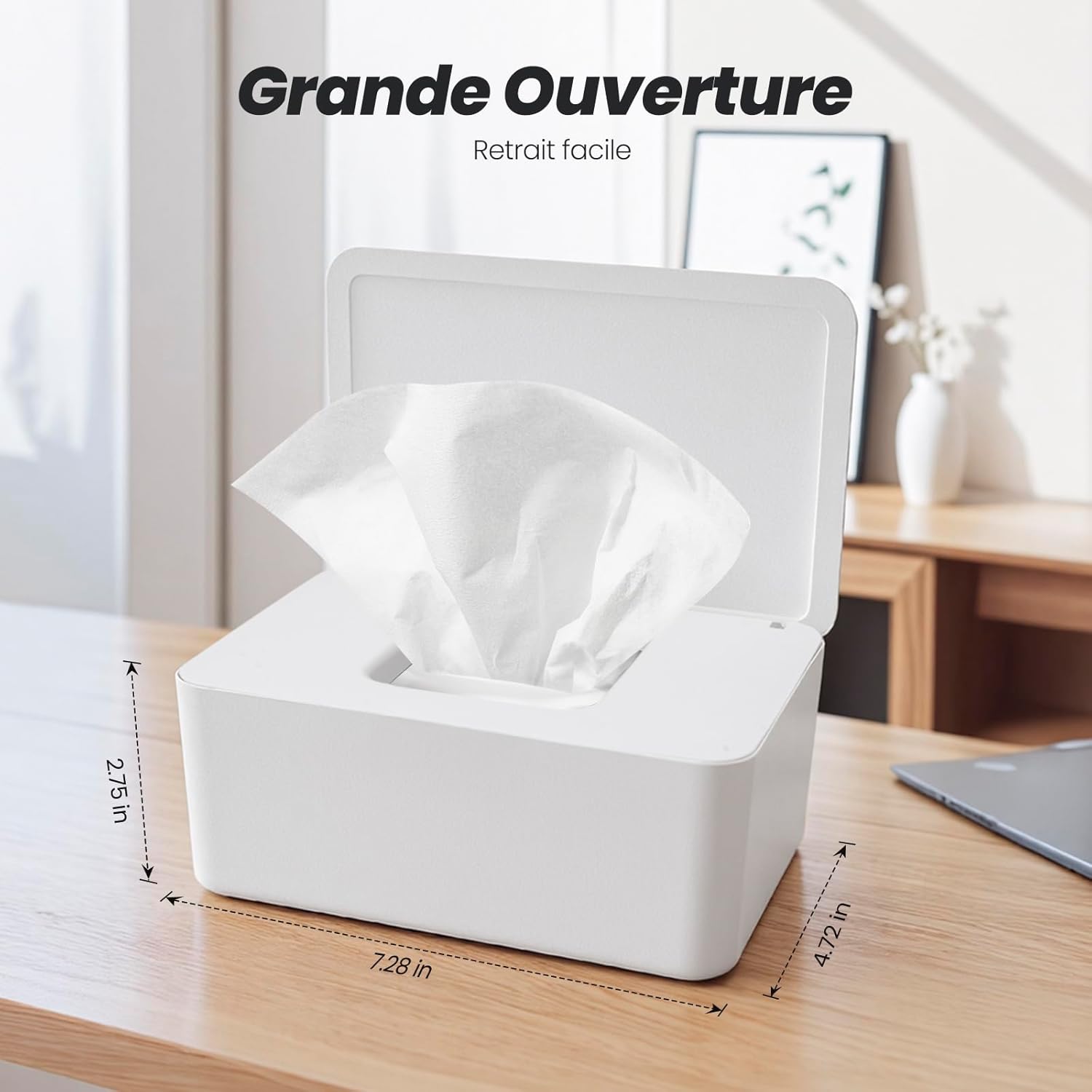 Boîte à Lingettes Distributeur Pour Bébé, Boîte Pour Papier Toilette Humide Avec Couvercle Pour Bebe Cuisine Salon Wc Voiture 99155637