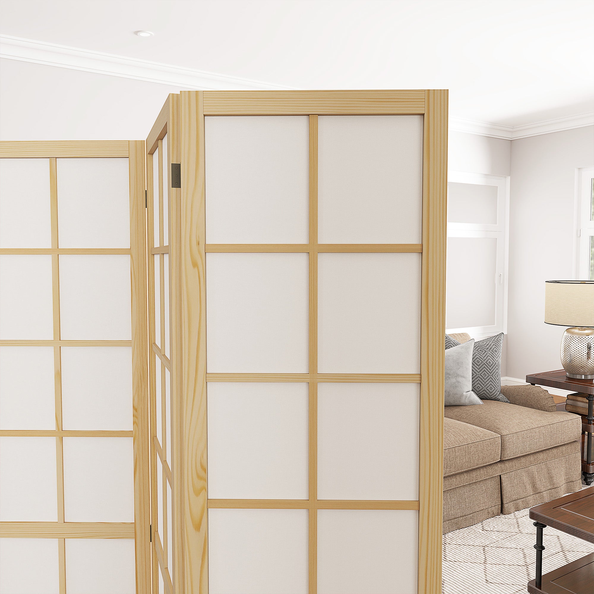 Paravent interieur Bois de pin HOMCOM - 8