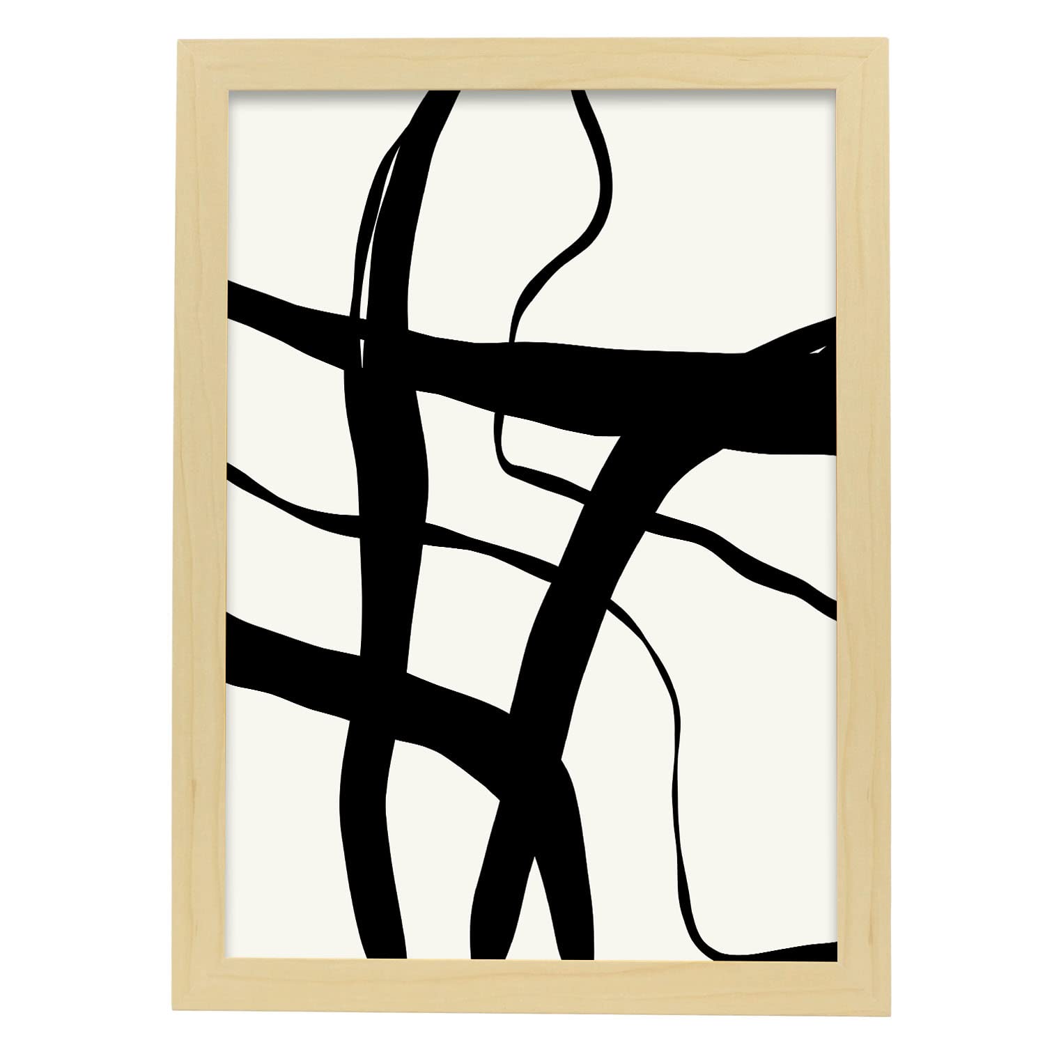 Nacnic póster pop art abstracto. agradable a la vista ilustraciones artísticas modernas para la decoración de interiores. con marco madera clara - a3