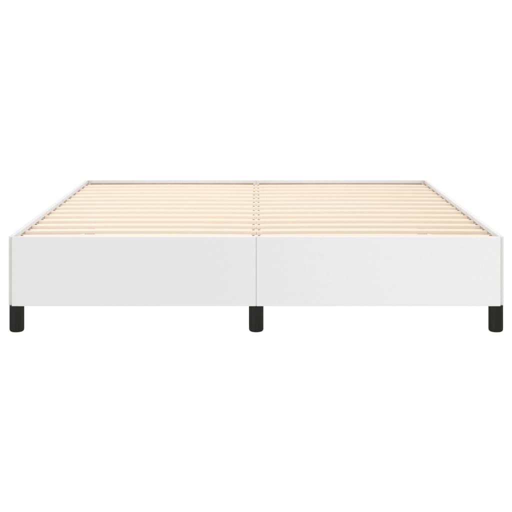 Cadre de lit sans matelas blanc 160 x 200 cm similicuir - 5