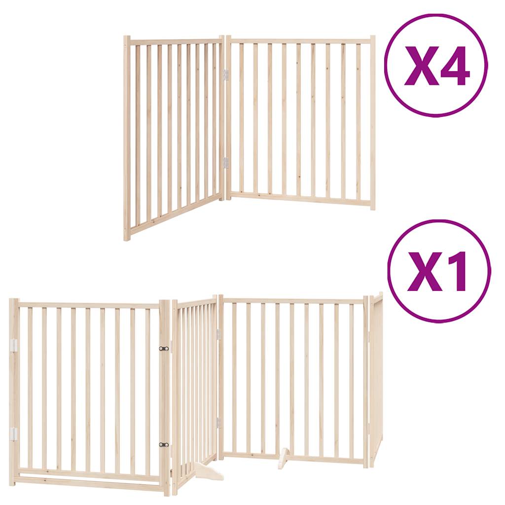 Puerta para perros plegable 12 paneles madera de álamo 960 cm