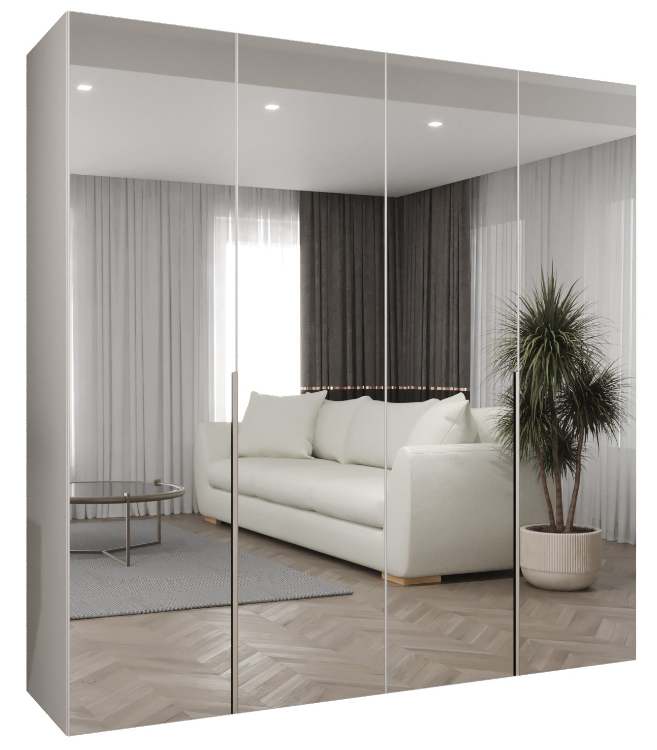 Szafa uchylna otwierana Alicante 3 200 x 52 x 202 cm biały + u. kaszmir Abiks Meble