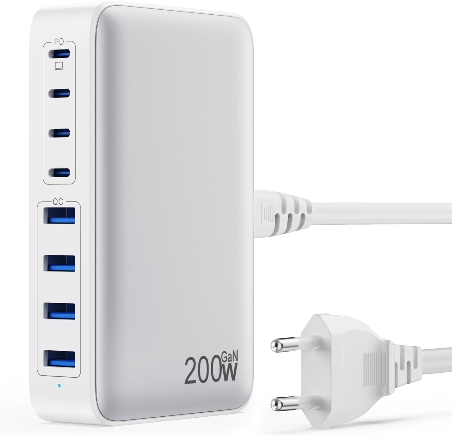WUKUR 45W Caricatore USB C ultiplo da Tavolo,Stazione di Ricarica USB ultipla,Presa ultipla