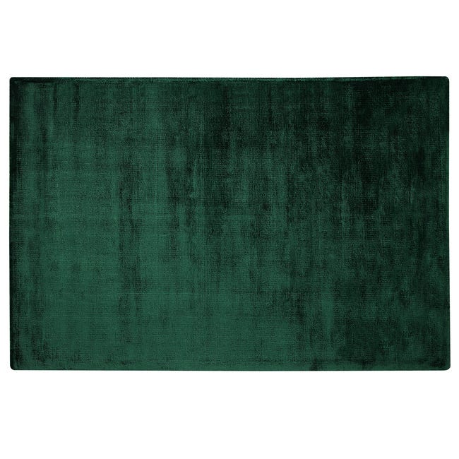 Tapis GESI II Vert foncé 140 x 200 cm Soie artificielle | Leroy Merlin