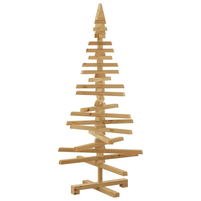 Arbre de Noël en bois Marron 120 cm Bois massif en pin vidaXL