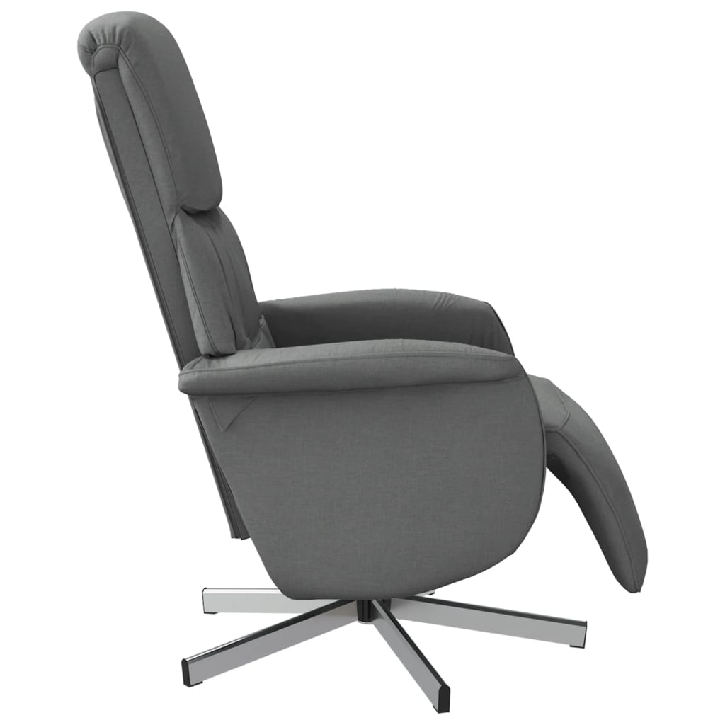 Fauteuil inclinable avec repose-pieds gris foncé tissu - 4