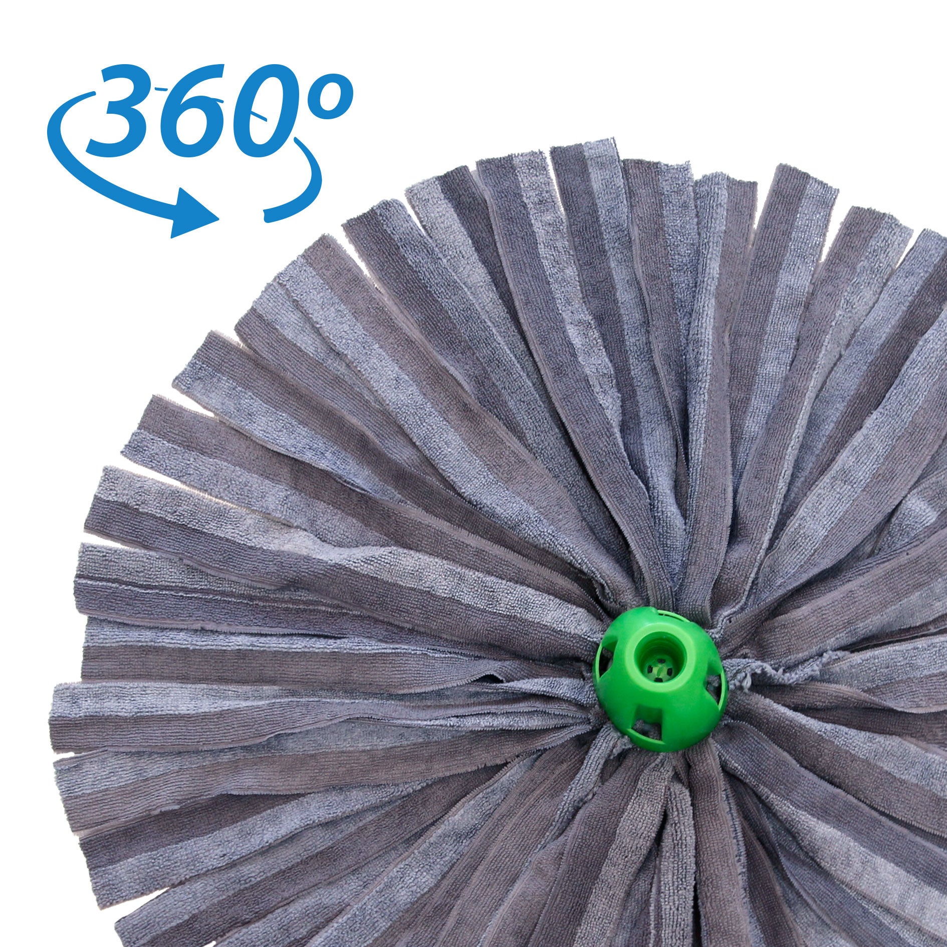 MAYA Fregona MAX PRO Tiras. Limpieza para Todo Tipo de Suelos. 100 % Microfibra. Super Absorbente y No Raya. Rosca Universal. (Verde) - 3