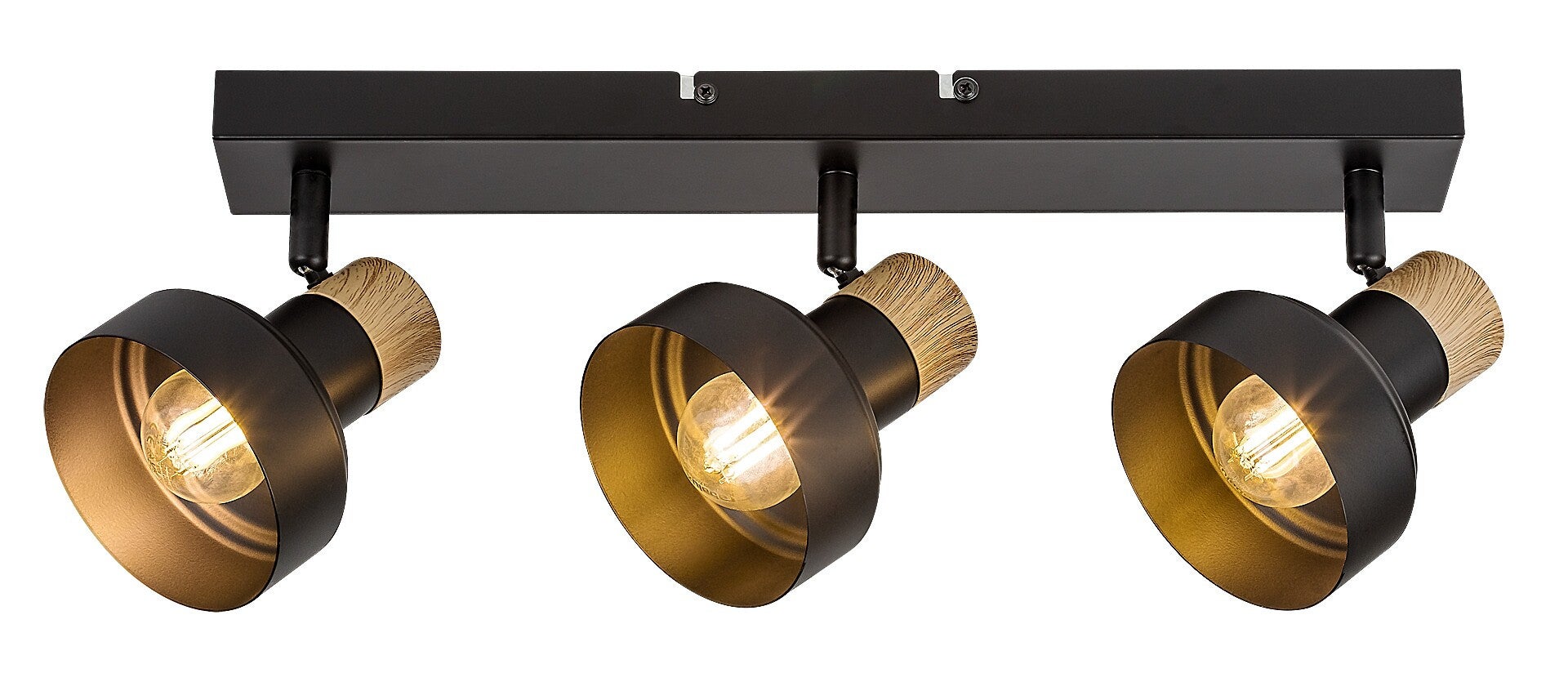 Reflektor sufitowy spot natynkowy Saskia listwa czarny-dąb 3xE14x15W wym: 15 x 45 x 10 cm metal Rabalux