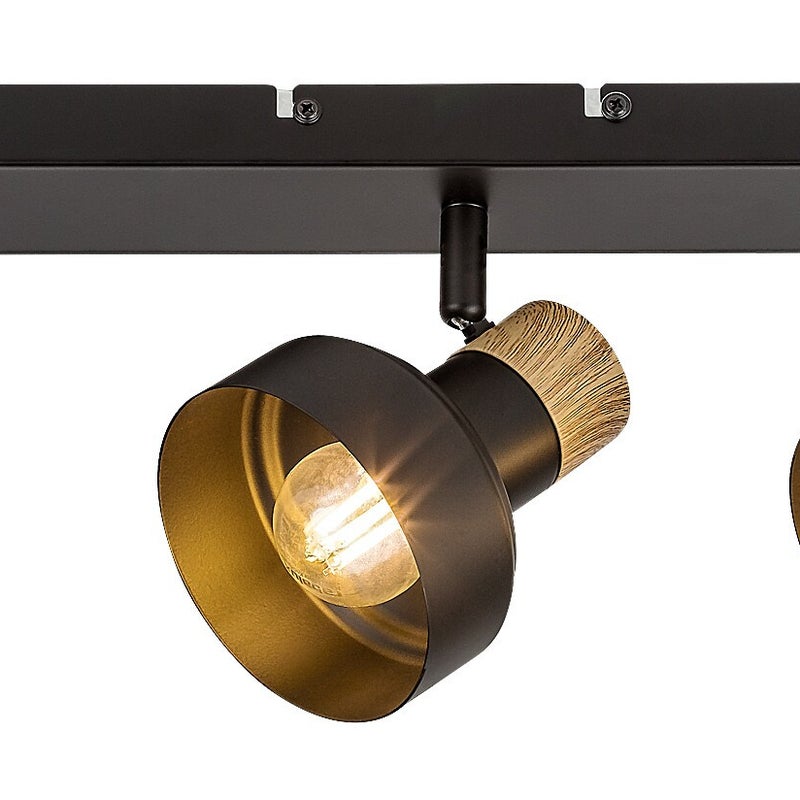 Reflektor sufitowy spot natynkowy Saskia listwa czarny-dąb 3xE14x15W wym: 15 x 45 x 10 cm metal Rabalux