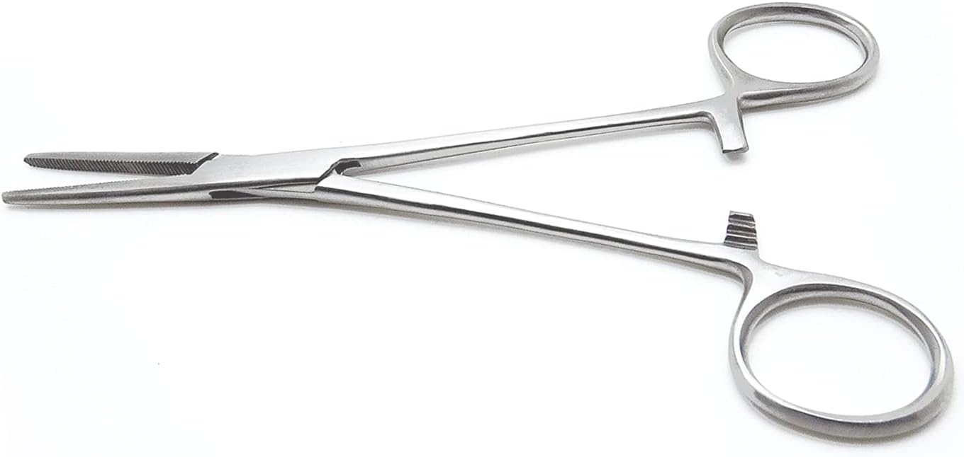 Szczypce Clamper 12.5cm - Zakrzywione/Proste - Szczypce z pazurem Clamper dla rzemieślników, rybaków, choit (Proste)
