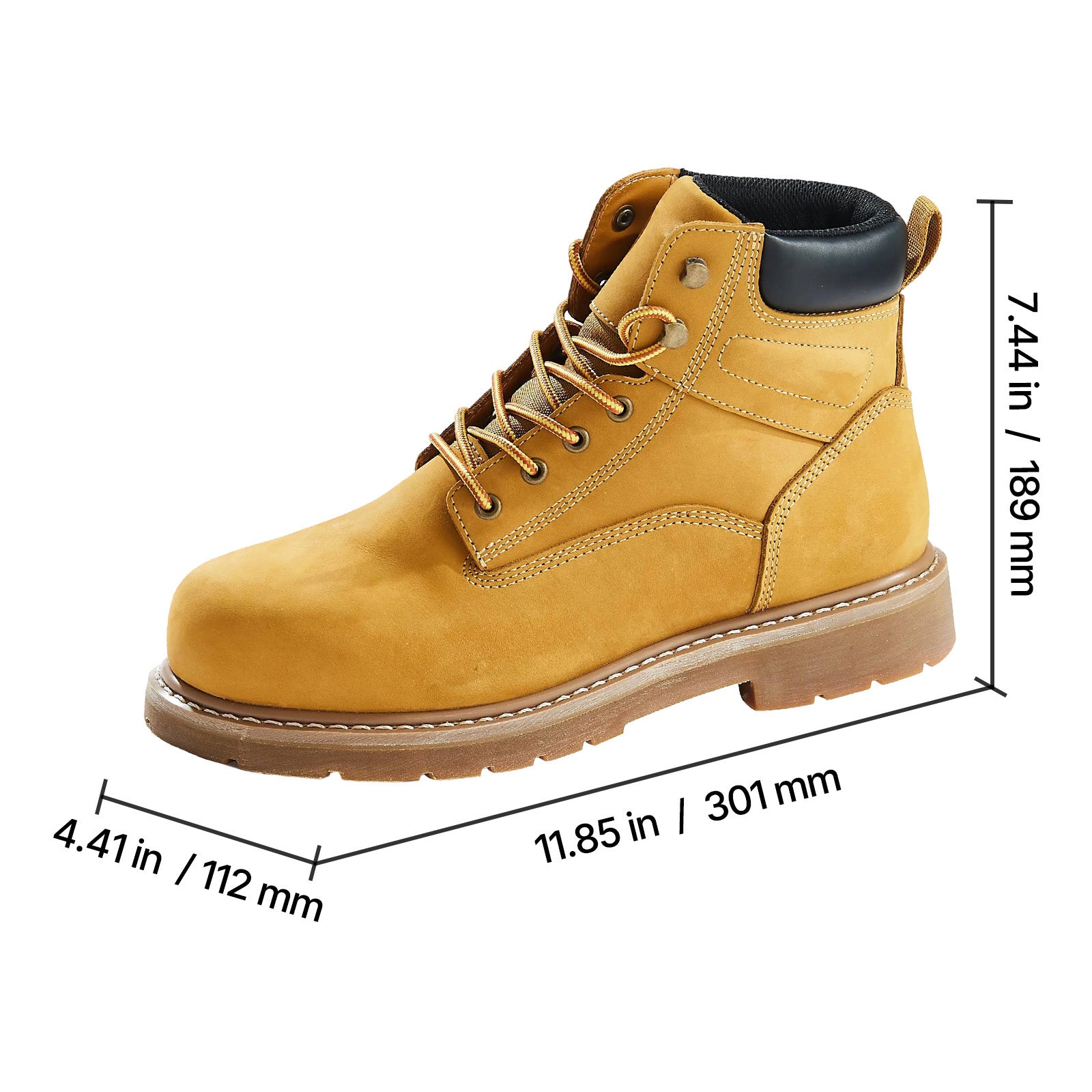 Bottes travail embout acier,taille SucceBuy 40,imperméables,antidérapantes,semelle légère,respirantes,marron/jaune - 2