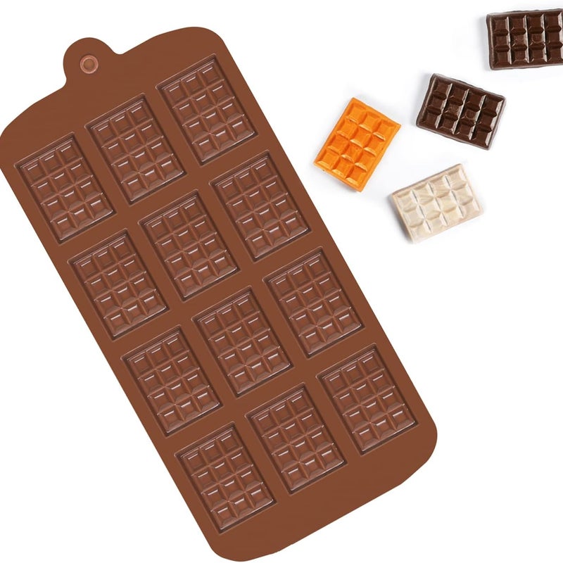 Formy do czekolady, miniaturowe silikonowe foremki do czekolady, 12 gniazd, forma do fondantu z powłoką zapobiegającą przywieraniu, łatwe do wyję